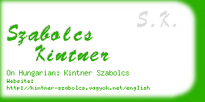 szabolcs kintner business card